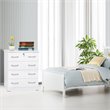 Home Square 2-Piece Set with Twin Bed 4-Drawer Chest Dresser with Lock in White