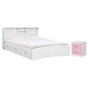 Home Square 2-Piece Set with Queen Captains Bed and 2-Drawer Nightstand