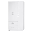 Home Square 2-Piece Set with Queen Captains Bed & Wardrobe Armoire Closet