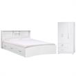 Home Square 2-Piece Set with Queen Captains Bed & Wardrobe Armoire Closet