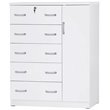 Home Square 2-Piece Set with Queen Captains Bed & Tall Chest Wardrobe in White