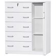 Home Square 2-Piece Set with Queen Captains Bed & Tall Chest Wardrobe in White