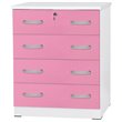 Home Square 2-Piece Set with Queen Captains Bed 4-Drawer Chest Dresser with Lock