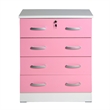 Home Square 2-Piece Set with Queen Captains Bed 4-Drawer Chest Dresser with Lock