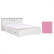Home Square 2-Piece Set with Queen Captains Bed 4-Drawer Chest Dresser with Lock
