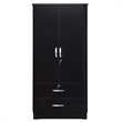Home Square 3-Piece Set with Queen Captains Bed Wardrobe Armoire & Nightstand