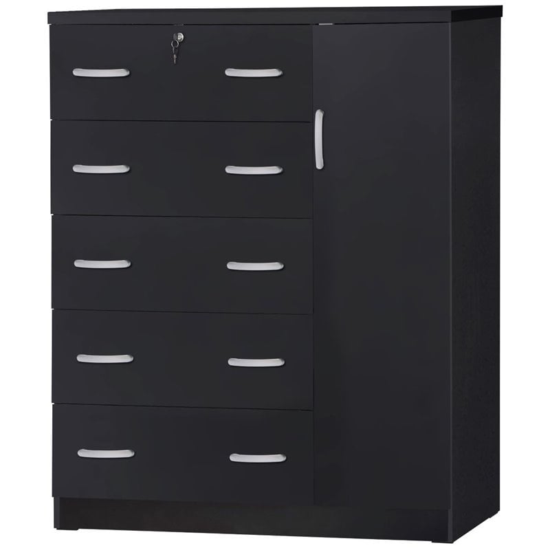 Home Square 3-Piece Set with Queen Bed 5-Drawer Tall Chest Wardrobe & Nightstand