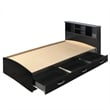 Home Square 3-Piece Set with Queen Bed 4-Drawer Dresser with Lock & Nightstand
