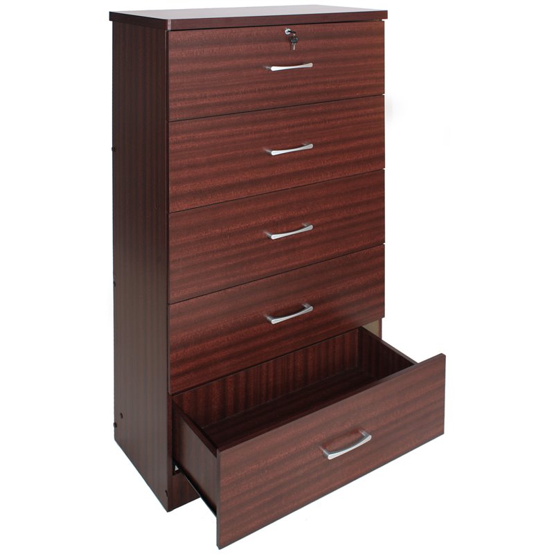 Home Square 2-Piece Set with Queen Captains Bed and Tall Chest Bedroom Dresser