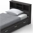Home Square 2-Piece Set with Twin Captains Bed and Wardrobe Armoire Closet