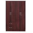 Home Square 2-Piece Set with Twin Captains Bed & 4-Doors 2-Drawers Armoire