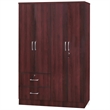 Home Square 2-Piece Set with Twin Captains Bed & 4-Doors 2-Drawers Armoire