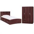 Home Square 2-Piece Set with Twin Captains Bed & 4-Doors 2-Drawers Armoire