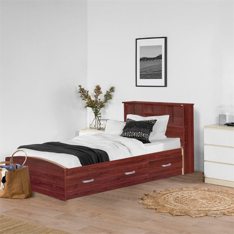 Home Square 2-Piece Set with Twin Captains Bed & 4-Drawer Dresser with Lock
