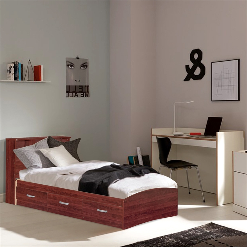 Home Square 2-Piece Set with Twin Captains Bed & 4-Drawer Dresser with Lock