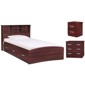 home square 3-piece set with twin bed chest bedroom dresser and nightstand