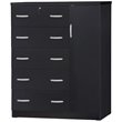 Home Square 2-Piece Set with Tall Chest Wardrobe & 2-Drawer Nightstand in Black