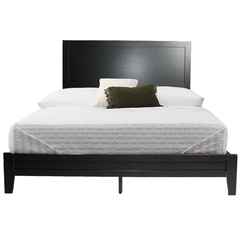 Home Square 2-Piece Set with Queen Platform Bed & 2-Drawer Nightstand in Black