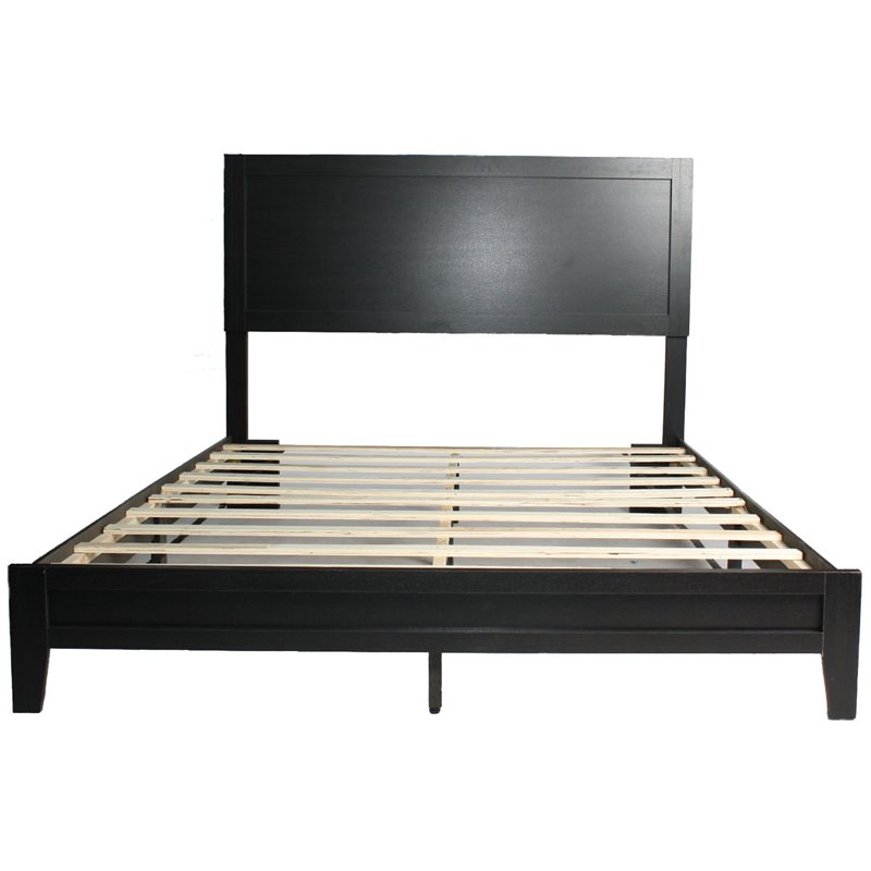 Home Square 2-Piece Set with Queen Platform Bed & Armoire Wardrobe Cabinet