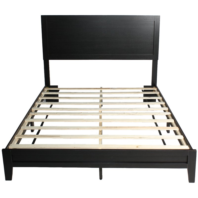 Home Square 2-Piece Set with Queen Platform Bed & Armoire Wardrobe Cabinet
