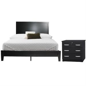 Home Square 2-Piece Set with Queen Platform Bed & 3-Drawer Chest Bedroom Dresser