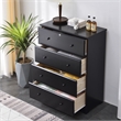Home Square 3-Piece Set with Tufted Queen Bed 4-Drawer Chest Dresser Nightstand