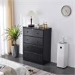 Home Square 3-Piece Set with Tufted Queen Bed 4-Drawer Chest Dresser Nightstand