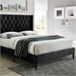 Home Square 3-Piece Set with Tufted Queen Bed Tall Chest Wardrobe & Nightstand