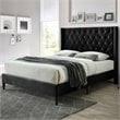 Home Square 3-Piece Set with Tufted Queen Bed Tall Chest Wardrobe & Nightstand