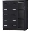 Home Square 3-Piece Set with Tufted Queen Bed Tall Chest Wardrobe & Nightstand