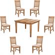 Home Square 7 Piece Dining Set with Pub Table and 6 Chairs in Natural Oak