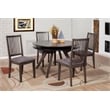 Home Square 7 Piece Dining Set with Dining Table and 6 Chairs in Dark Oak