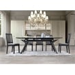 Home Square 7 Piece Dining Set with Dining Table and 6 Chairs in Dark Oak