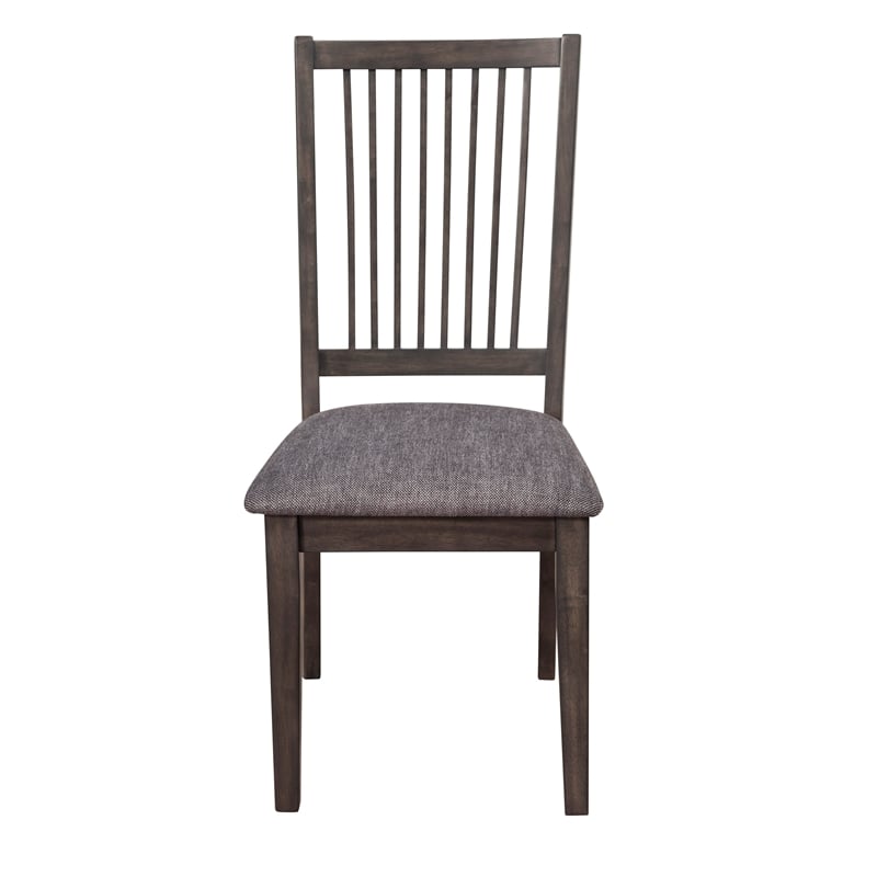 Home Square 7 Piece Dining Set with Dining Table and 6 Chairs in Dark Oak