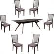 Home Square 7 Piece Dining Set with Dining Table and 6 Chairs in Dark Oak
