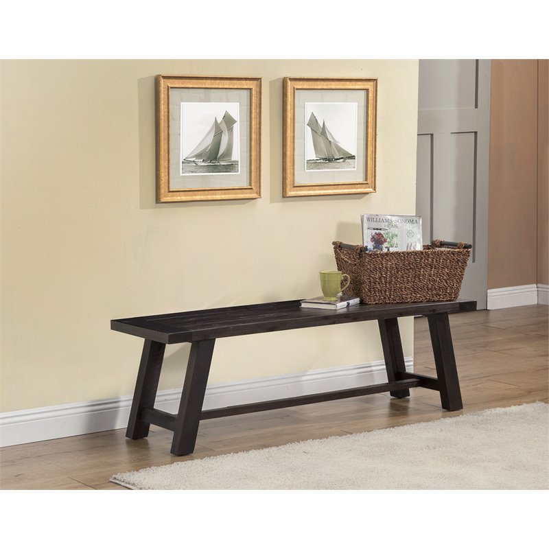 Home Square 6 Piece Dining Set with Dining Table and 4 Chairs and Bench