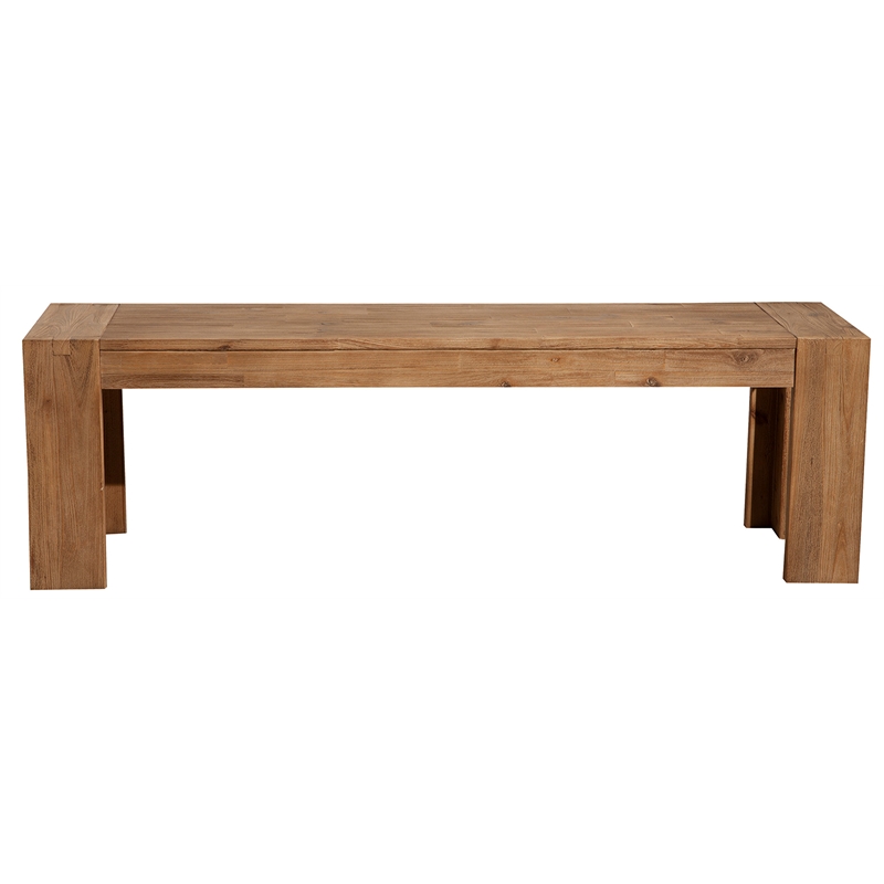 Home Square 6 Piece Dining Set with Dining Table Bench and 4 Chairs in Oak