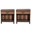 Home Square 2 Piece Bedroom Set with Two 1 Drawer Wood Nightstands in Rustic Pine