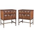 Home Square 2 Piece Bedroom Set with Two 2 Drawer Wood Nightstands in Antique Brown