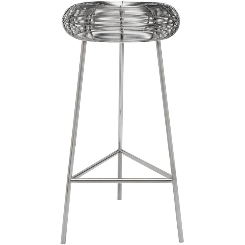 Home Square Rich Silver Metal Bar Stool - Set of 2