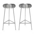 Home Square Rich Silver Metal Bar Stool - Set of 2