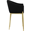 Home Square Black Velvet Counter Stool with Gold Metal Legs - Set of 2