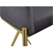 Home Square Gray Velvet Counter Stool with Gold Metal Legs - Set of 2