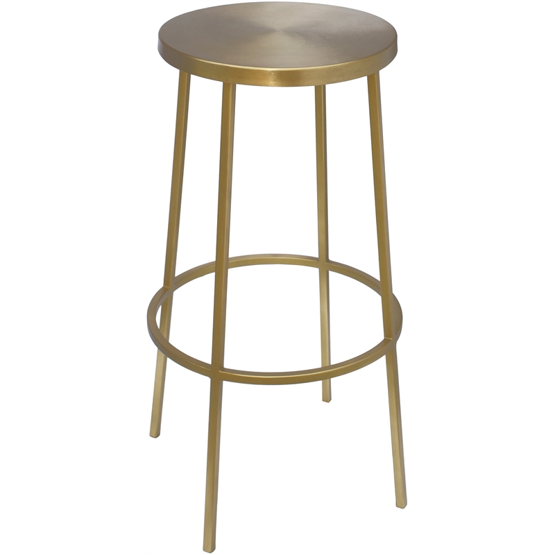 Home Square Brushed Gold Iron Barstool - Set of 2