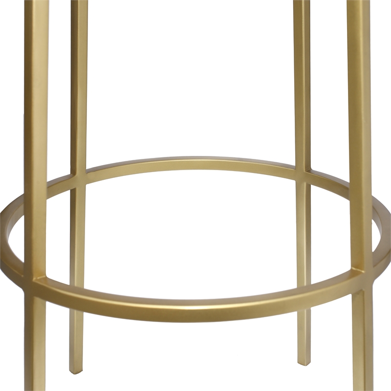 Home Square Brushed Gold Iron Barstool - Set of 2