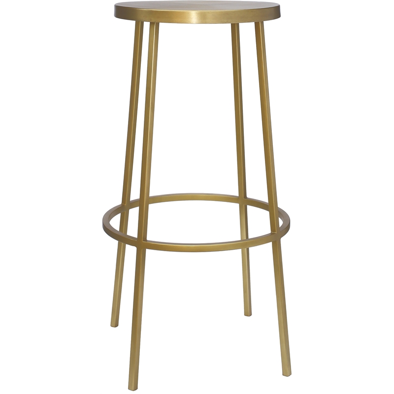 Home Square Brushed Gold Iron Barstool - Set of 2