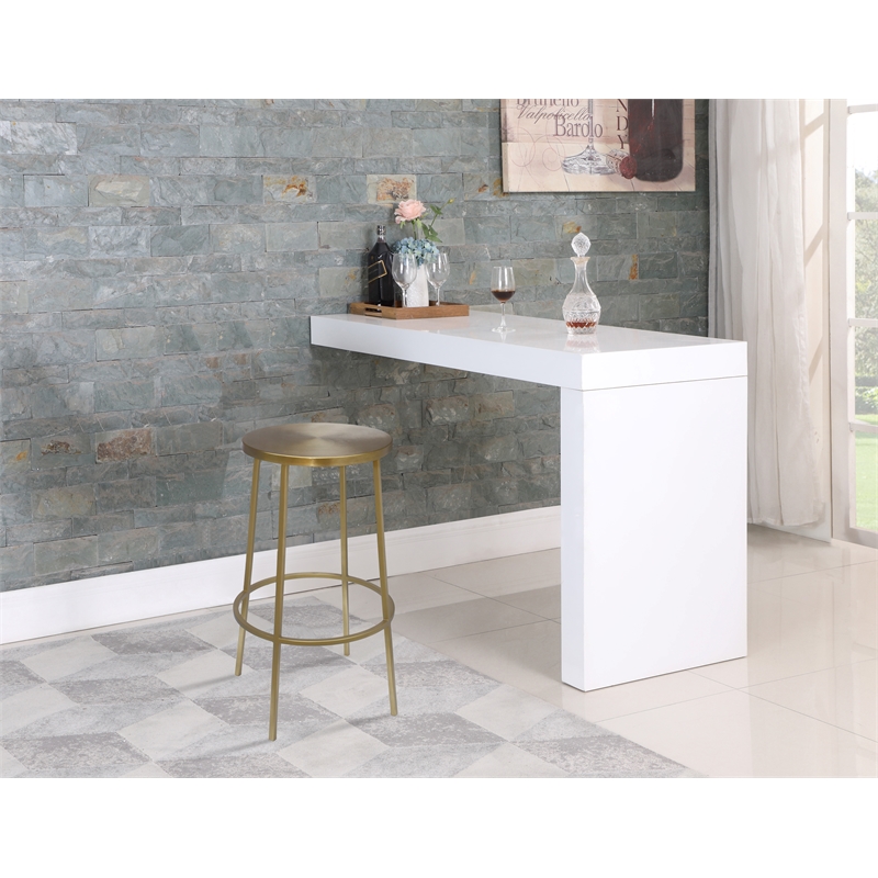 Home Square Brushed Gold Iron Barstool - Set of 2
