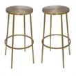 Home Square Brushed Gold Iron Barstool - Set of 2