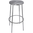 Home Square Brushed Silver Iron Barstool - Set of 2
