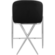 Home Square Black Velvet Counter Stool with Chrome Metal Legs - Set of 2